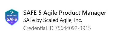 SAFe 5 Agile Product Manager Credential